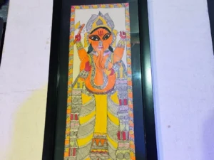 Handcrafted Mithila Ganesha painting with traditional Madhubani art