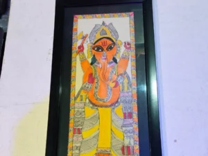 Handcrafted Mithila Ganesha painting with traditional Madhubani art
