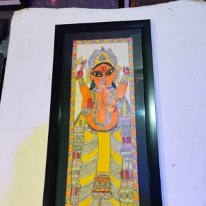 Handcrafted Mithila Ganesha painting with traditional Madhubani art