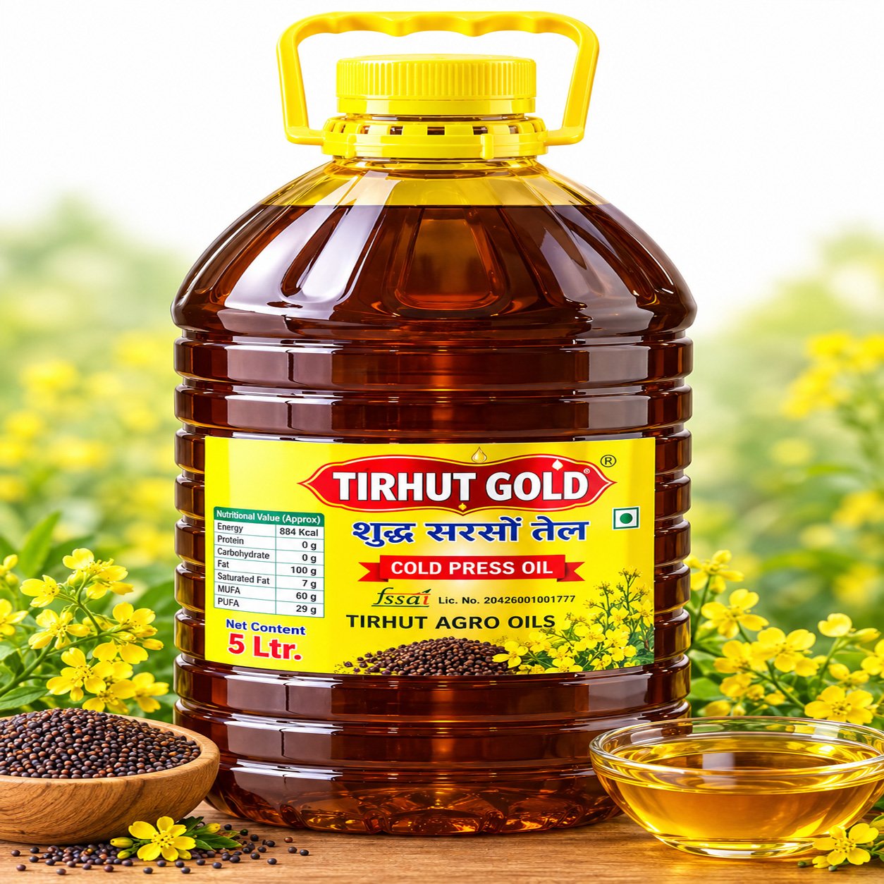 Tirhut Gold Pure Mustard Oil – 5 Litre
